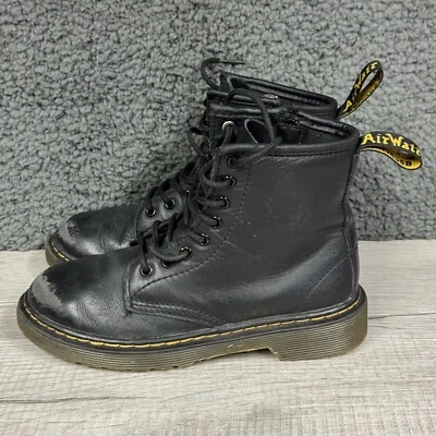 Botas Dr. Martens Niños 13 Cuero Negro Combate Docs Cremallera Lateral Con Cordones 1460 J Foto 1 de 4
