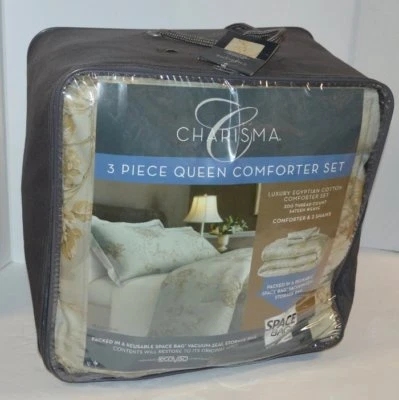 Juego de edredón completo/queen Charisma Belle Fleur Mist Green 3P en bolsa espacial Foto 1 de 4