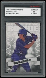 Ethan Holliday 2023 Leaf Prized 1st Graded 10 Rookie Card RC #09 Stillwater OK - Picture 1 of 1