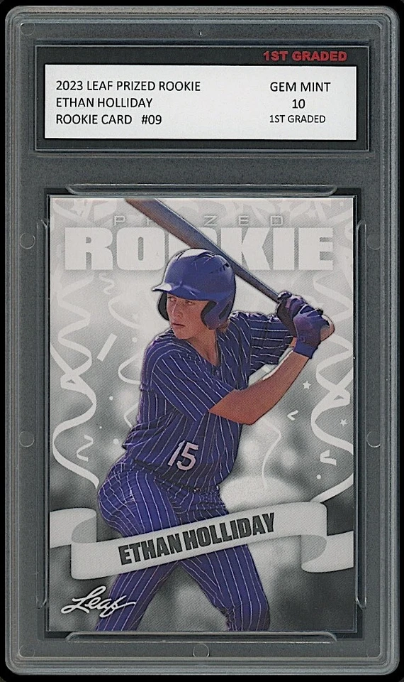 Ethan Holliday 2023 Leaf Prized 1st Graded 10 Rookie Card RC #09 Stillwater OK - Image 1 of 1