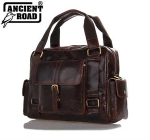 New Arrival Handmade Genuine Leather Mens Bag 13" Laptop Tote Travel Bag JM292 - Picture 1 of 12