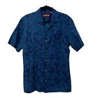 Tori Richard blue short sleeve button down palm tropical print aloha shirt  Size