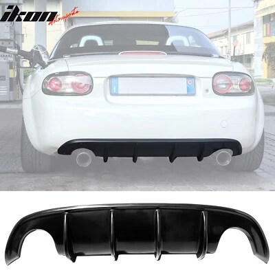 For 09-15 Mazda MX-5 Miata NC NC2 MDA Style Rear Bumper Lip Diffuser W/ 4-Fin PU - Image 1 of 4