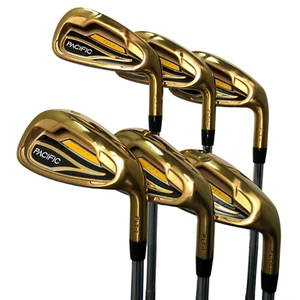 Pacific Golf Clubs FLT-1 Gold Iron Set #6 7 8 9 PW SW Regular Flex Steel Shafts - Picture 1 of 9