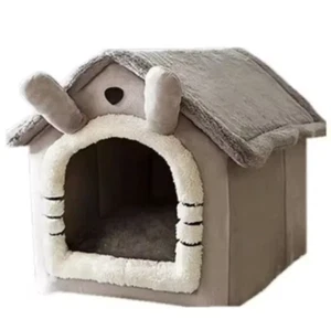 All Seasons Warm Washable Cat Dog House Indoor Soft Removable Cushion Gray sizeS - Picture 1 of 6