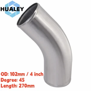 OD 102mm 4" inch 45 Degree Aluminum Turbo Intercooler Pipe Piping Tubing L=270mm - Bild 1 von 5