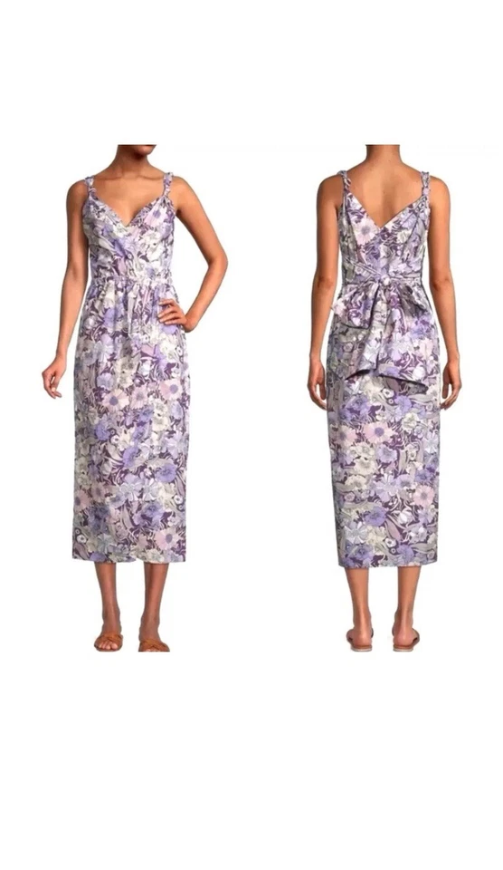 Платье миди Rebecca Taylor Poppy Field Lavender с искусственным запахом размер 10 - Изображение 1 из 4