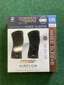 Copper Fit Elite Air Compression Knee Sleeve, 2 Pack - L/XL (16"-20") - Picture 1 of 3