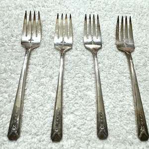 4 Salad Forks 1940 Oneida Community MILADY Silverplate Silverware Flatware - Picture 1 of 8