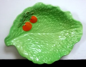 Plato de hoja de tomate y repollo verde Beswick Ware vintage de los años 30 214 - Imagen 1 de 3