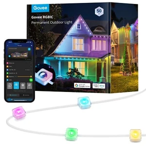 Govee Smart RGBIC Lighting Effect 50ft WIFI Permanent Outdoor Lights H801B NEW! - Picture 1 of 5