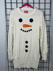 Tipsy Elves Snowman Christmas Sweater Dress Womens M White Holiday Festive NWT - Picture 1 of 11