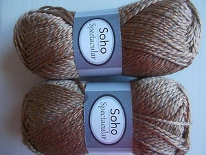  Soho Spectacular wool blend twist yarn, Chai, lot of 2 (122 yds ea) - Picture 1 of 2