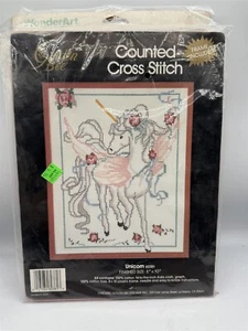 GOLDENE BIENE EINHORN 60381 MIT RAHMEN GEZÄHLT KREUZSTICH SET - Bild 1 von 4