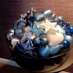 IKEA ISIG 96er Set blau gemischt Weihnachtsdeko Kugeln Kugeln Weihnachtsbaum... - Bild 1 von 6