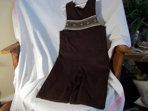 (P9) Le’ Za Me Hand Smocked Long Jumper/Romper Size 3T Brown - Picture 1 of 4