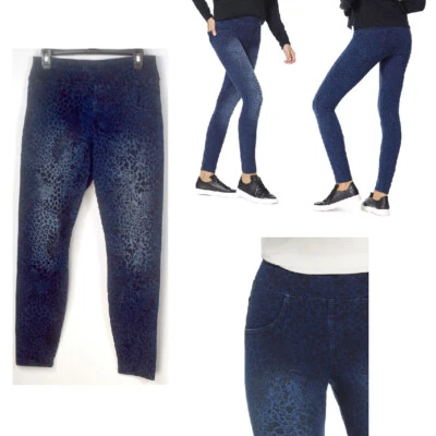 Womens Hue Animal Game Changing Denim Leggings Medium Wash Choose Siz New U22947 - Image 1 of 4