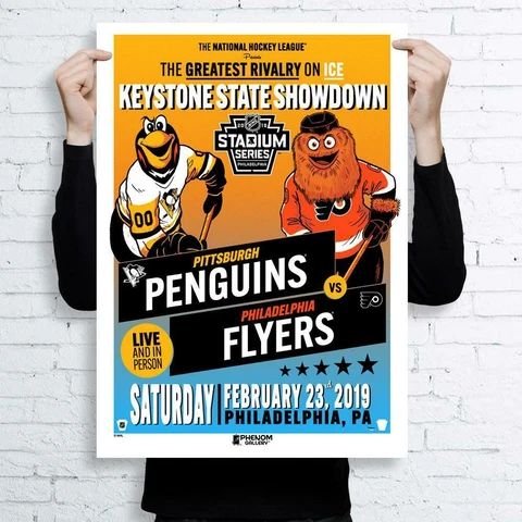 Pittsburgh Penguins NHL Stadium Series 2019 vs Flyers 18" x 24" Serigraph Cover