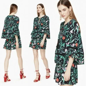 Kate Spade Romper Jardin Crepe Green Floral Women’s Sz 8 new AUTHENTIC $378 - Picture 1 of 7