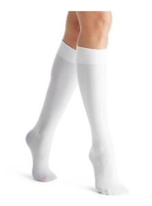 Ladies Knee Highs 40 denier Gentle  SOFT Comfort Cuff Socks- Black- White 