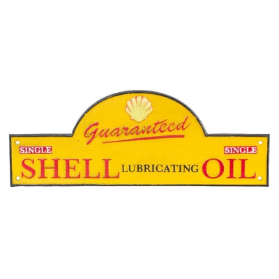 Shell Oil Domed Retro Garage Sign Cast Iron Metal Man Cave Garage Transport Oil - Image 1 of 4