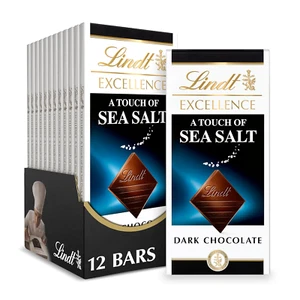 EXCELLENCE Sea Salt Dark Chocolate Bar, Easter Chocolate Candy, 3.5 Oz. (12 Pack - Picture 1 of 10