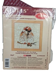 Riolis Counted Cross Stitch Kit Sparrow R1680 Size 4 X 4 inches - Picture 1 of 3