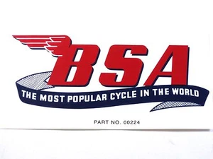 "Calcomanía grande BSA El ciclo más popular del mundo 4 1/2 x 11" - Imagen 1 de 2