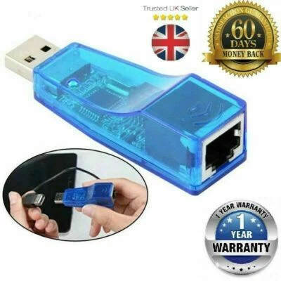 Ethernet RJ45 Connector To USB 3.0 LAN Network Card Adapter 10/100Mbps PC Laptop - Image 1 of 4