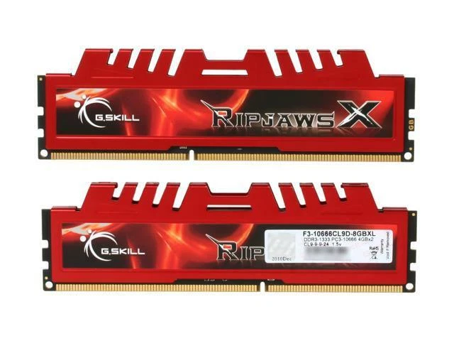 *NICE* G.SKILL 8GB DDR3 (2X 4GB) 2RX8 PC3 10666U 1333  Desktop Memory Ram  - Image 1 of 1