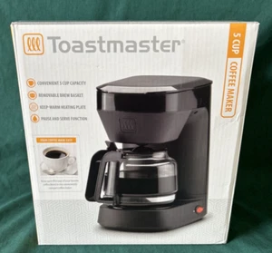 Toastmaster Black 5 Cup Coffee Maker Glass Carafe Pause And Serve Function New - Picture 1 of 8