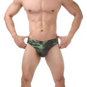 Herren Badeslip Badehose Bademode Badeanzug mit niedrigem Bund und Digitaldruck - Bild 1 von 40