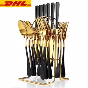 Besteck Set, 24-tlg Edelstahl Besteckset für 6 Personen mit Messer Gabel Löffel - Bild 1 von 17