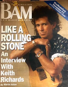 Bam Magazine December 1989 Keith Richards / Rolling Stones - Picture 1 of 1