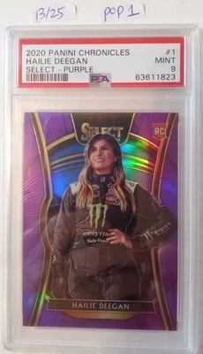 2020 Panini Chronicles Select Hailie Deegan #1 Purple Prizm /25. PSA 9. POP 1!🚀 - Image 1 of 4