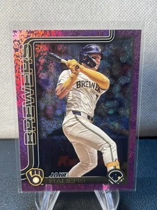 2025 Topps Jake Bauers #618 Pink Holo Foil Milwaukee Brewers - Picture 1 of 2