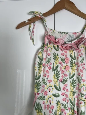 Eleanor Rose Dress Judy Style Pink & Yellow Floral Print Summer Garden 8-10 Girl - Image 1 of 4