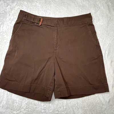 Lauren Ralph Lauren Women’s 10 Dark Brown Shorts with Side Belt Mid Rise Stretch - Image 1 of 4