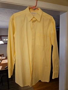 Roundtree & Yorke Gold Label Yellow Button Up Men's Shirt Sz 16 / 34 FITTED - Picture 1 of 4