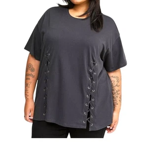 T-shirt donna Torrid oversize girocollo grigio fantasma taglia 3 gotica grunge spigolosa - Foto 1 di 6