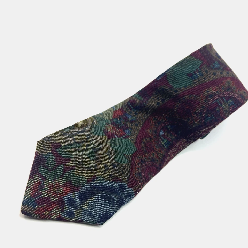 Tapeçaria marrom terrosa gravata de lã/rayon Kuppenheimer vintage 3-3/4" x 60-1/2" de comprimento - Imagem 1 de 4