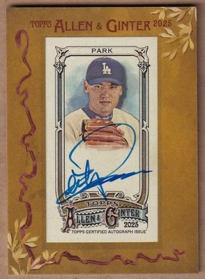Mini tarjeta autógrafa enmarcada Topps Allen & Ginter Chan Ho Park 2025 Dodgers Foto 1 de 2