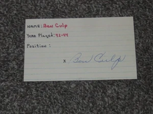 Ben Culp Hand Signed Autograph Index Philadelphia Phillies (Both Sides) - Picture 1 of 2
