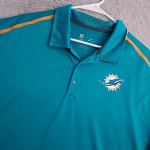 Miami Dolphins Shirt Mens 2XL XXL Nike On Field Teal Vented Golf NFL Football - Picture 1 of 11