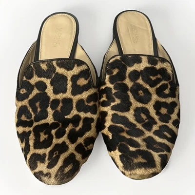 Zapatos sin cordones Michael Michael Kors Natasha Mule Slide talla 7,5 pelo de becerro leopardo Foto 1 de 4