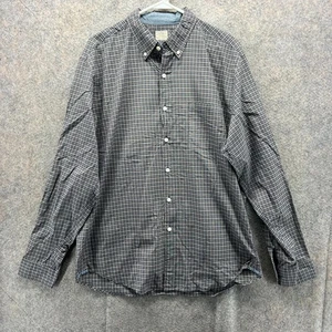 Camisa J Crew Para Hombre Grande Gris Marrón Abotonada Oxford Vestido a Cuadros 2 Capas Algodón - Imagen 1 de 9