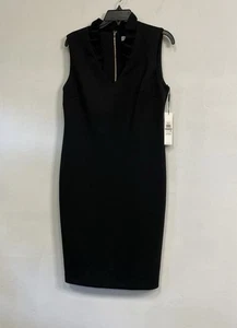 Calvin Klein schwarz ärmellos Bodycon Etui Bleistiftkleid-Damengröße 12 neu mit Etikett - Bild 1 von 7