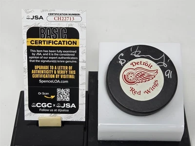 SERGEI FEDOROV Firmado RED WINGS Juego Oficial Disco Certificado de Autenticidad JSA Foto 1 de 2