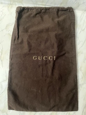 Gucci Bolsa para el Polvo Marrón Cordón Logo Bolsa de Almacenamiento para Bolso Zapatos Accesorio Foto 1 de 4