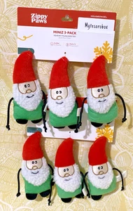 ZippyPaws 6-Pack Holiday MINIZ GNOMES Squeaky Dog Plush Toy New -FREE SHIPPING- - Picture 1 of 8